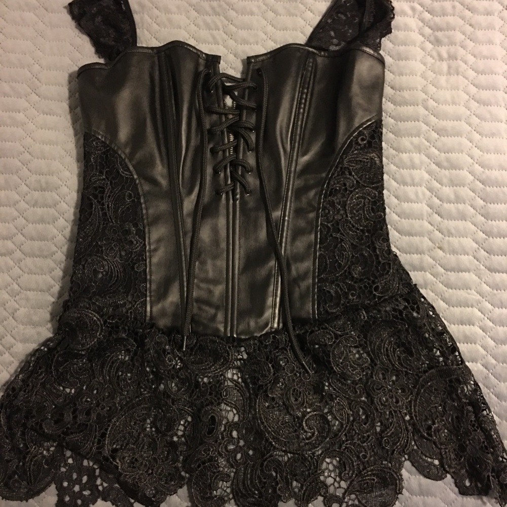 Faux leather teddy